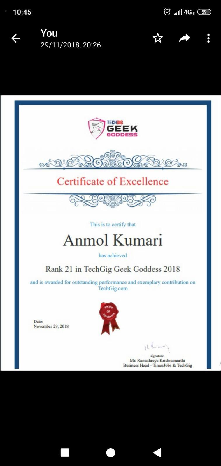 TechGig Geek Goddess 2018