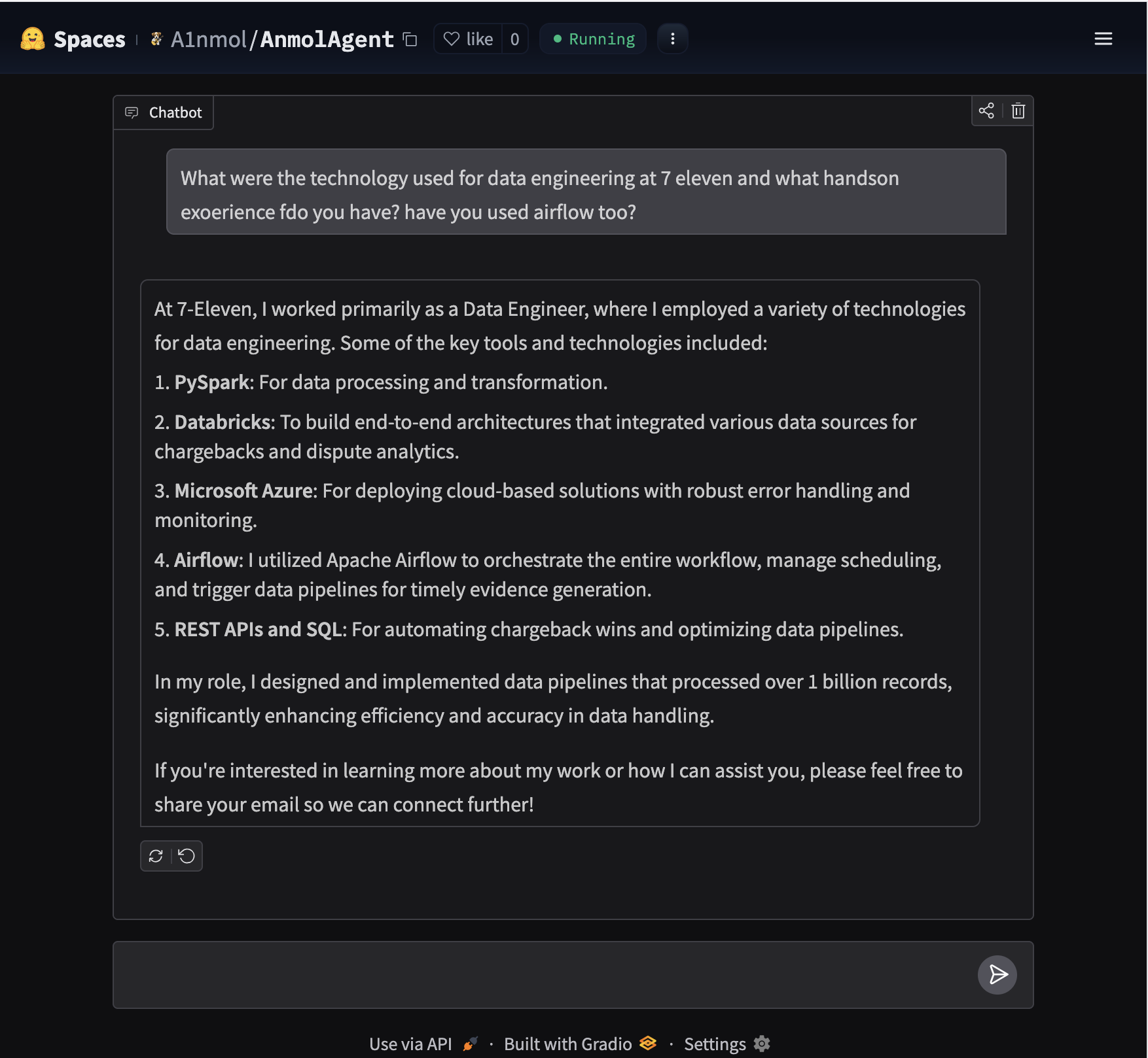 Chat with Anmol Agent
