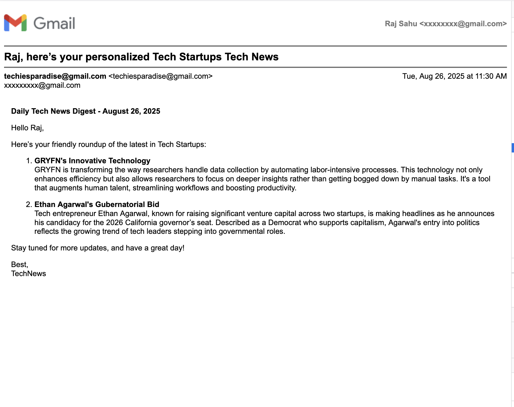 Tech News LLM Application